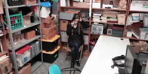 Shoplyfter Tali Dova goes down on her knees and swallow the whole slab
