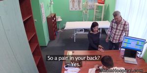 Doctor bangs wife while husband waits