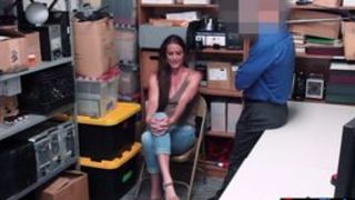 Hot brunette MILF thief fucked her way out of trouble