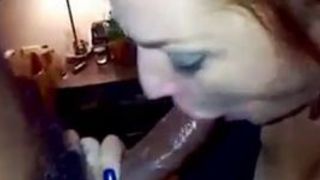 Dirty White Hooker Sucking Black Cock