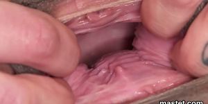 Kinky czech girl opens up her tight snatch to the extreme