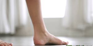 Gorgeous foot fucked blonde babe