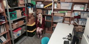 Darcie Belle comply with the LP Officers large rod