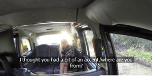 Horny Cindy have anal sex with the driver in the backseat