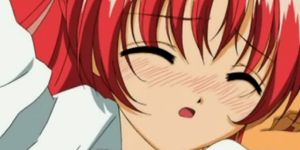 Redhead anime sweety eats big cock