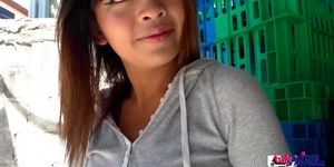 Skinny girl making big cock disappear