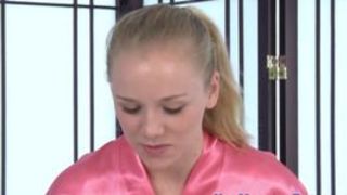 Blonde masseuse gets jizz