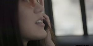 Asian stepdaughter teen having a little wet accident