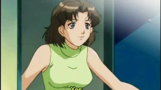 Bondage hentai with muzzle gets squeezed her bigboobs