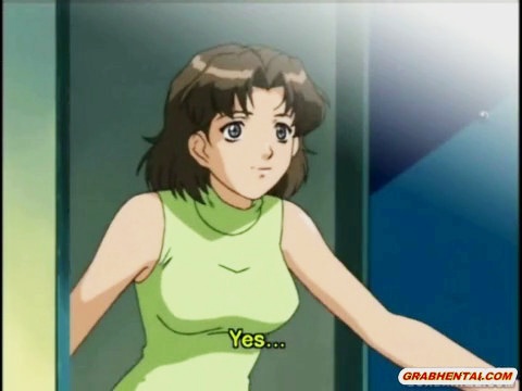 Bondage hentai with muzzle gets squeezed her bigboobs