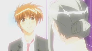 Anime teacher rubs a dick