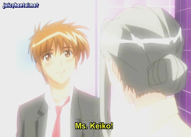 Anime teacher rubs a dick