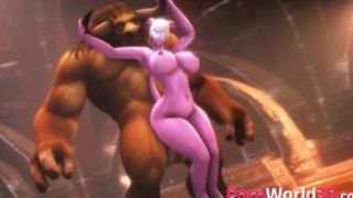 World of Warcraft Busty Draenei Rough Fucked in Every Hole