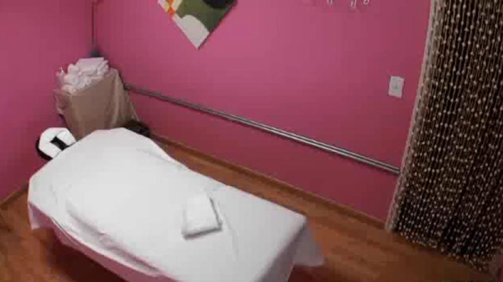 Handjob during massage session