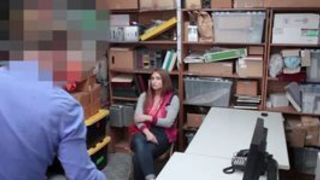 Teen suspected of stealing and fucked by a security guard