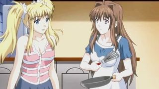Stunning hentai blonde rubs dick