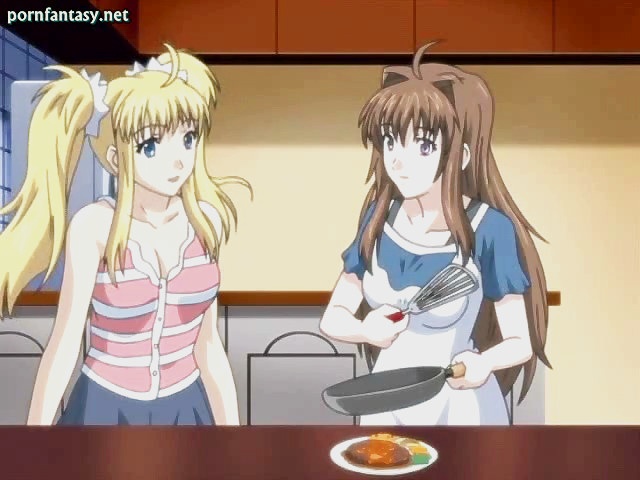 Stunning hentai blonde rubs dick