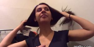 Gorgeous czech kitten is tempted in the shopping centre and plowed in pov