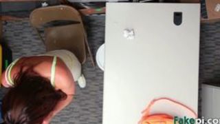 Sweet teen playing with long dong