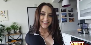 Huge butt teen brunette pumped hard in POV