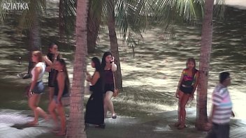 Pattaya Beach Walk NASTY MILF jerks me off and I cum into her waiting mouth for 500 Baht