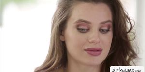 Hot sluts Lana and Adria licks each others wet pussy