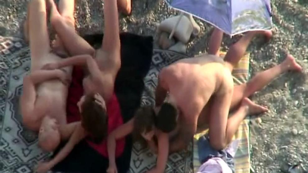 Beach sex 2 couples