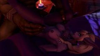 Warcraft Draenei queen and Orc king fucking - part 3
