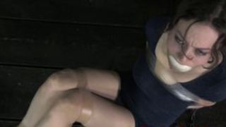 Gagged sub punished during footfetish