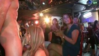 CFNM milf blowing stripper cock at party