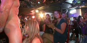 CFNM milf blowing stripper cock at party
