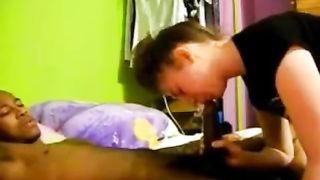 White Slut Suck Big Black Cock