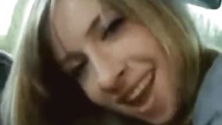 Beautiful Blonde Teen Sucks Cock in a Car