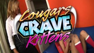 Blond Cougar Teaches Teen About Lesbian Sex