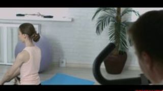 Gym teen fucked hard in her tight pussy by her trainer