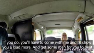 Blonde wrestler licks cabs driver cunt in public