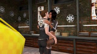 Sexy 3D brunette toon babe in stockings gets fucked