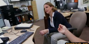 Busty business woman nailed by pawn guy at the pawnshop