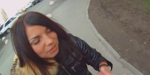 Pickedup eurobabe POV fucked in the kitchen
