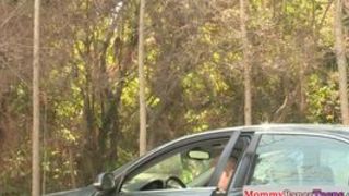 Doggystyle drilled stepmom enjoys threesome