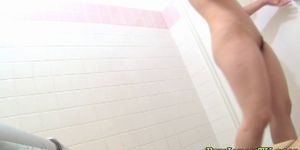 Small titted asian whore peeing