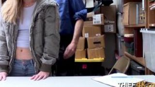 Hot teen Kenzi gets her holes drilled when horny officer finds her stealing