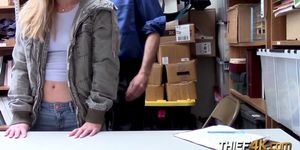 Hot teen Kenzi gets her holes drilled when horny officer finds her stealing