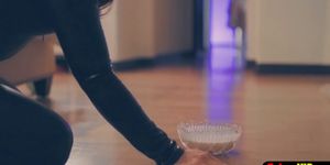 Perv MILF housewife surprised hubby with a teen pussy