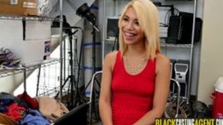 HUGE black cock SMASHING BLONDEs tight pussy in OFFICE