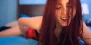 Beautiful REDHEAD fingers herself to AGONY