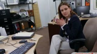 Foxy business woman nailed by pawn man at the pawnshop
