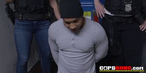 Purse snatching thief is caught red handed by horny busty cops