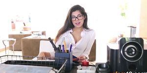 Clothed latina spunk soak