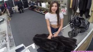 Dazzling latina chick sucks a big dick and rides it